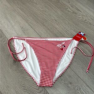 Old Navy Red and White Checkered Swimwear